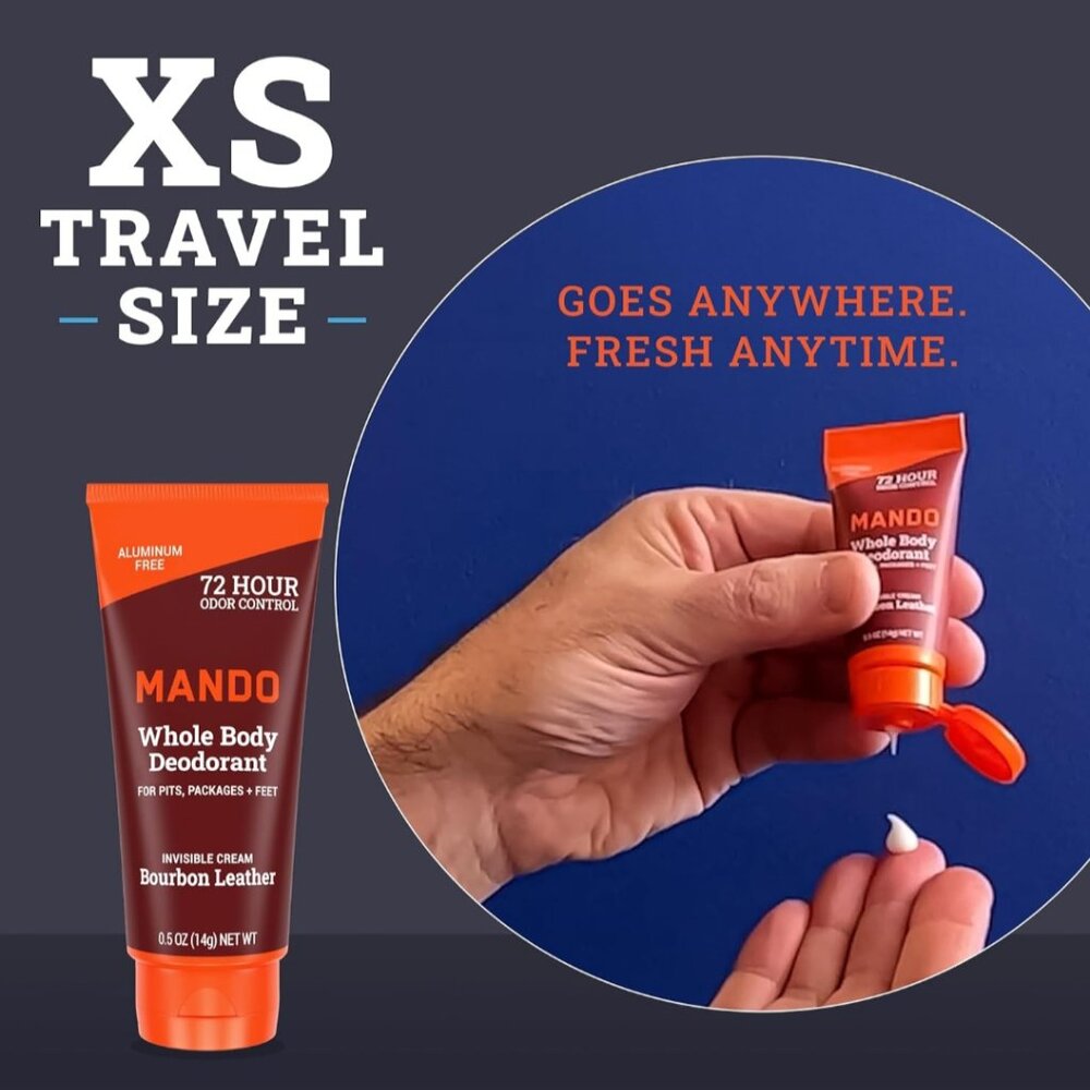 NWT Mando Whole Body Deodorant - Mini Travel Size Invisible Cream Tube - Picture 6 of 6